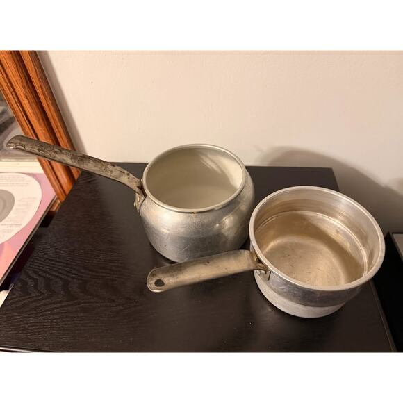 Vintage Wear-Ever Aluminum Double Boiler No. 2431 Years 1/2 Pan Set Made in USA - Picture 2 of 7